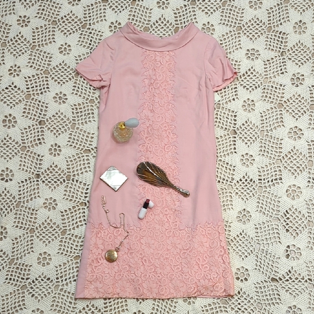 Alice's Summer Sunday Lunch Dress Vintage Lace Dress With Collar